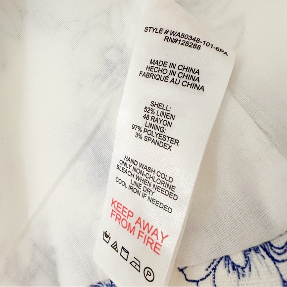 Jason Wu Linen Blend Halter Vest Style Top Wide Leg Pants Blue White Set 4 NEW - Picture 11 of 11